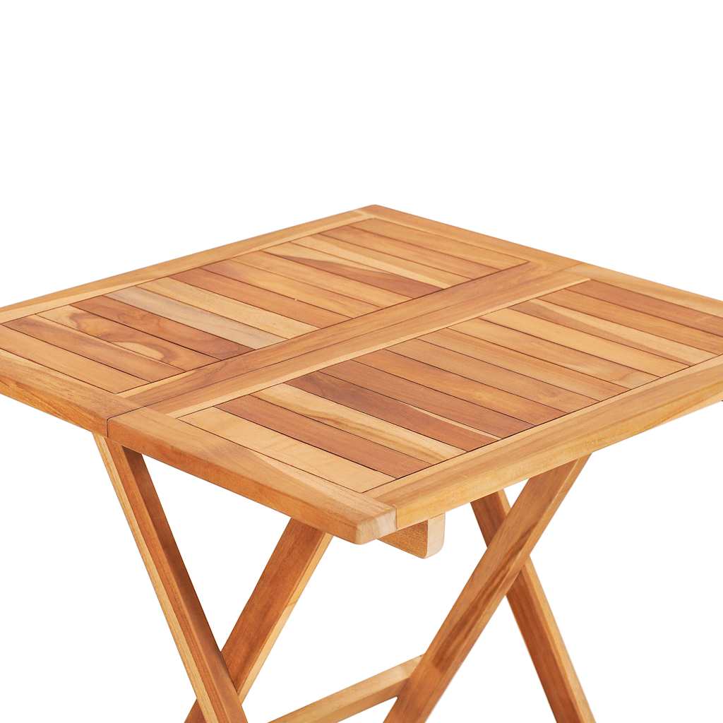 vidaXL Σετ Επίπλων Mπιστρό 3 τεμ. Μασίφ Ξύλο Teak με Γκρι Μαξιλάρια