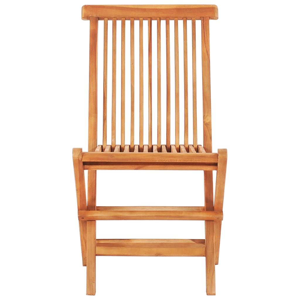 vidaXL Σετ Επίπλων Mπιστρό 3 τεμ Μασίφ Ξύλο Teak & Γκρι Καρό Μαξιλάρια