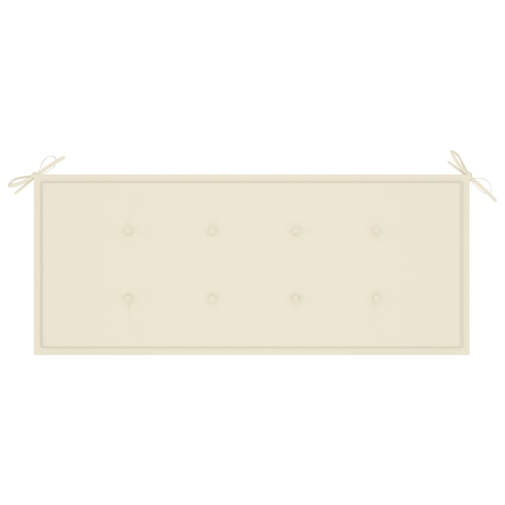 vidaXL Παγκάκι Κήπου Στοιβαζόμενο 128,5 εκ. Μασίφ Ξύλο Teak & Μαξιλάρι