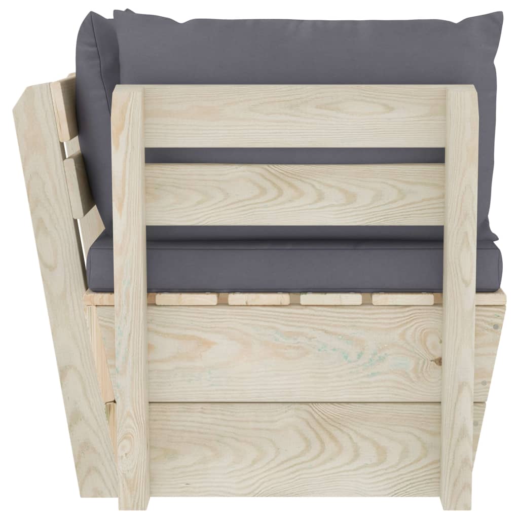 vidaXL Καναπές Κήπου Γωνιακός από Παλέτες Εμποτισμένο Ξύλο Ερυθρελάτης