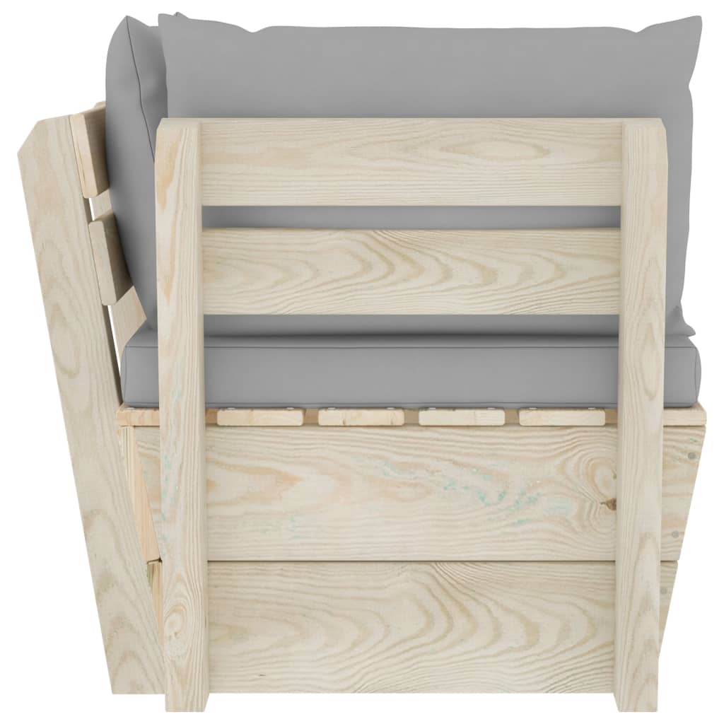 vidaXL Καναπές Κήπου Γωνιακός από Παλέτες Εμποτισμένο Ξύλο Ερυθρελάτης