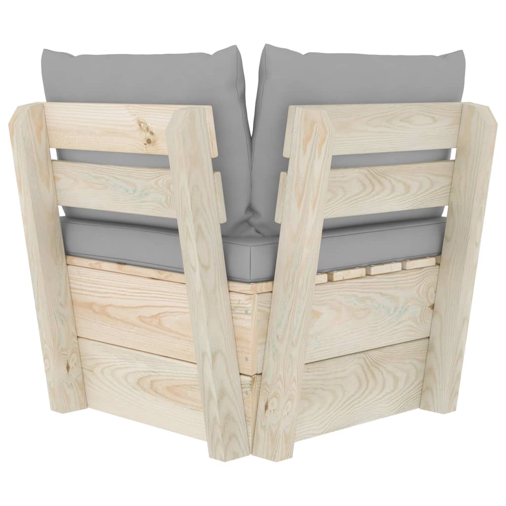 vidaXL Καναπές Κήπου Γωνιακός από Παλέτες Εμποτισμένο Ξύλο Ερυθρελάτης