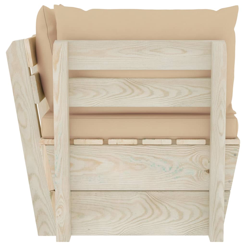 vidaXL Καναπές Κήπου Γωνιακός από Παλέτες Εμποτισμένο Ξύλο Ερυθρελάτης