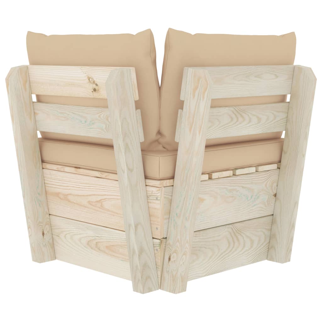 vidaXL Καναπές Κήπου Γωνιακός από Παλέτες Εμποτισμένο Ξύλο Ερυθρελάτης