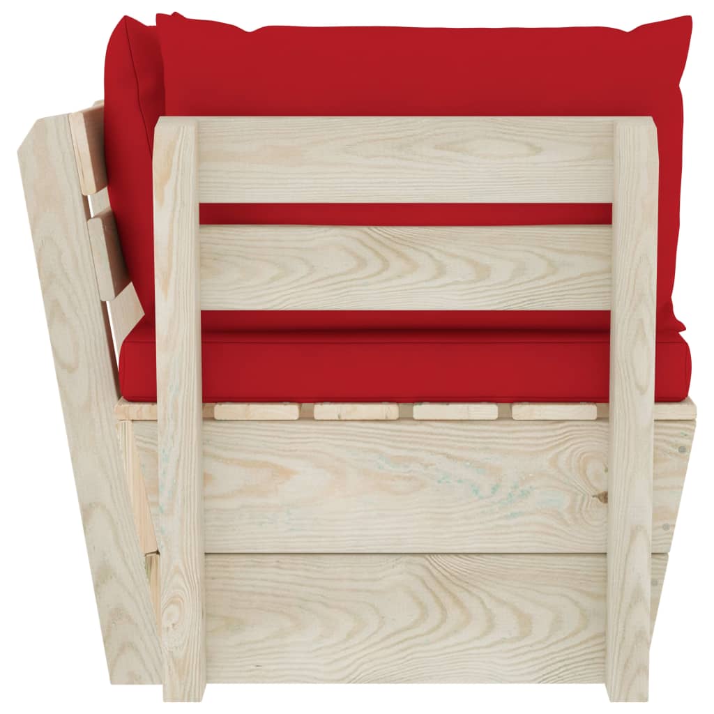 vidaXL Καναπές Κήπου Γωνιακός από Παλέτες Εμποτισμένο Ξύλο Ερυθρελάτης