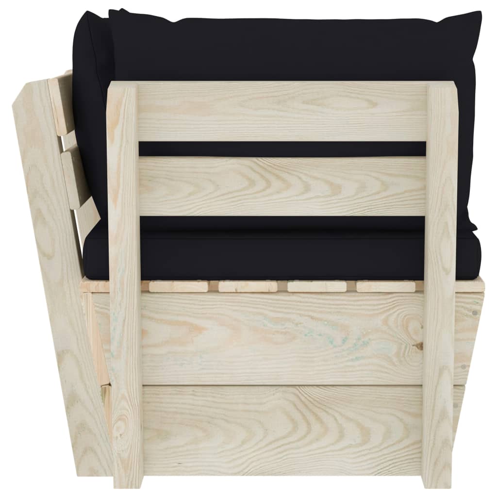 vidaXL Καναπές Κήπου Γωνιακός από Παλέτες Εμποτισμένο Ξύλο Ερυθρελάτης