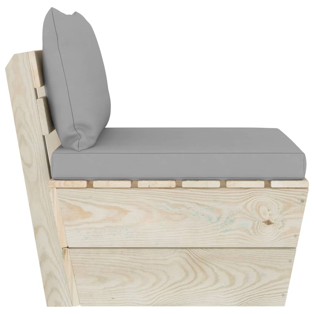 vidaXL Καναπές Κήπου Μεσαίος από Παλέτες Εμποτισμένο Ξύλο Ερυθρελάτης