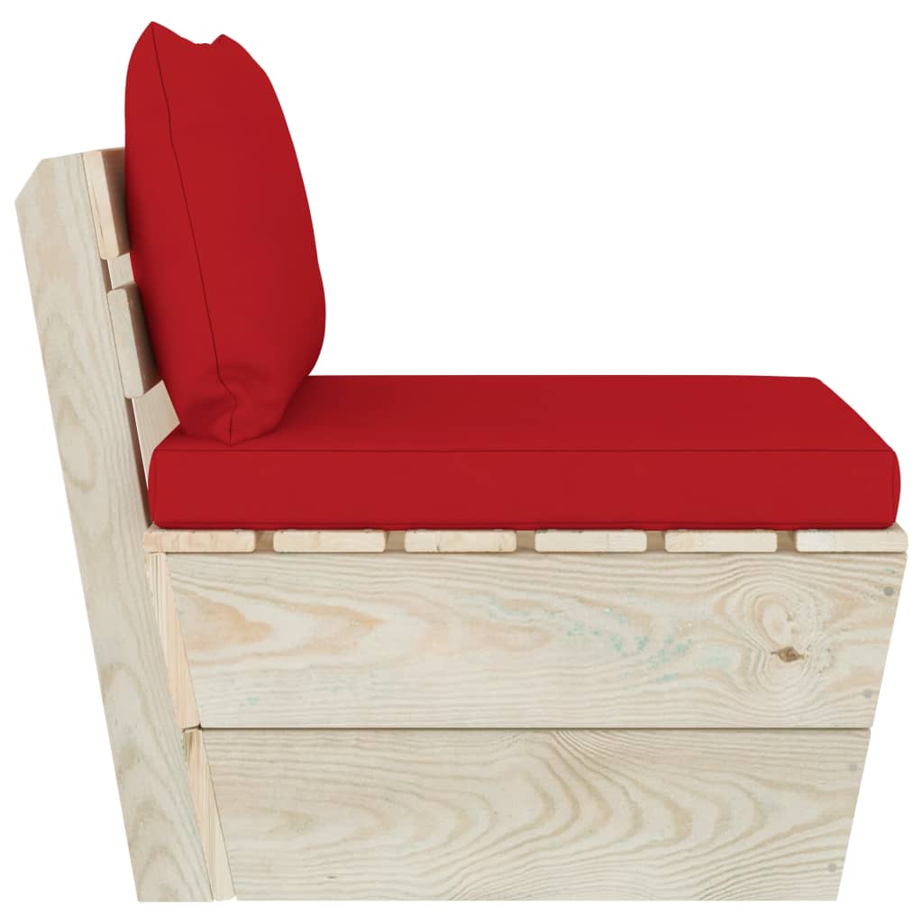 vidaXL Καναπές Κήπου Μεσαίος από Παλέτες Εμποτισμένο Ξύλο Ερυθρελάτης
