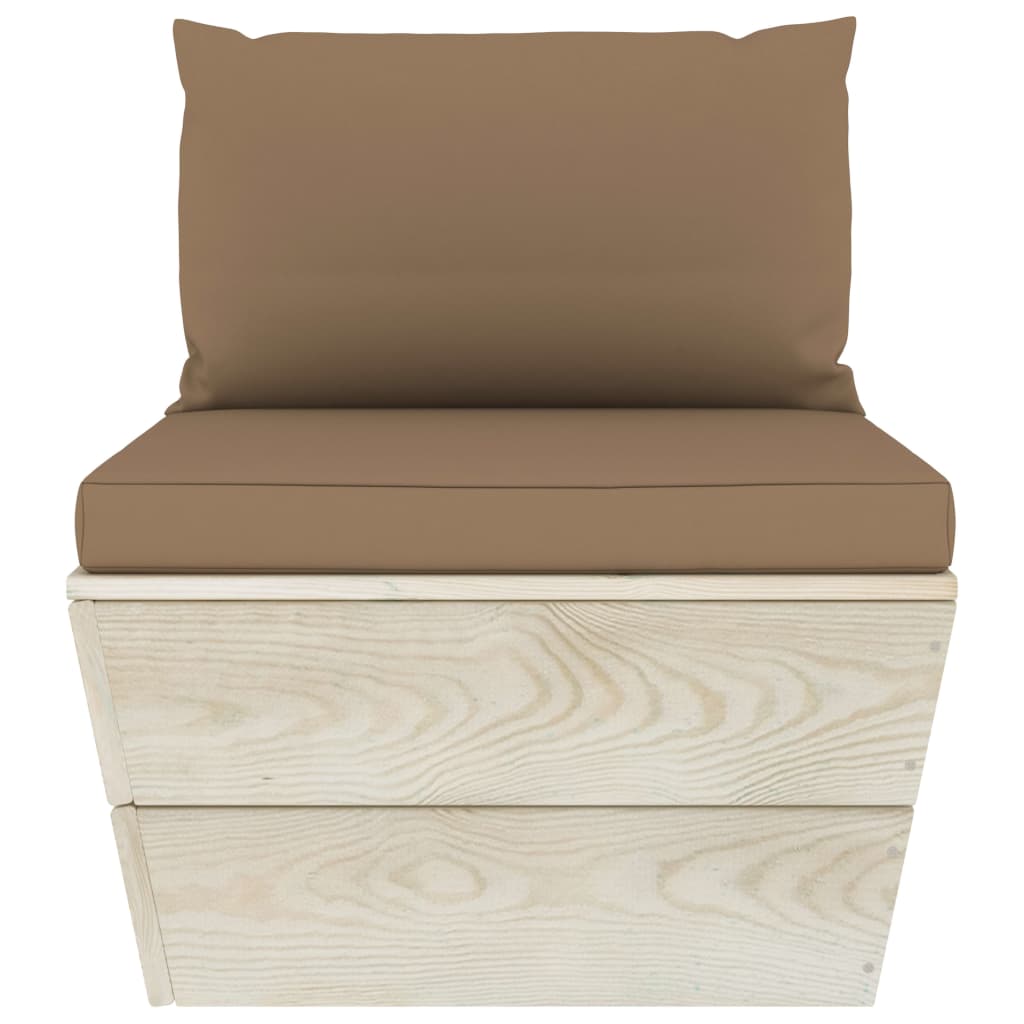 vidaXL Καναπές Κήπου Μεσαίος από Παλέτες Εμποτισμένο Ξύλο Ερυθρελάτης