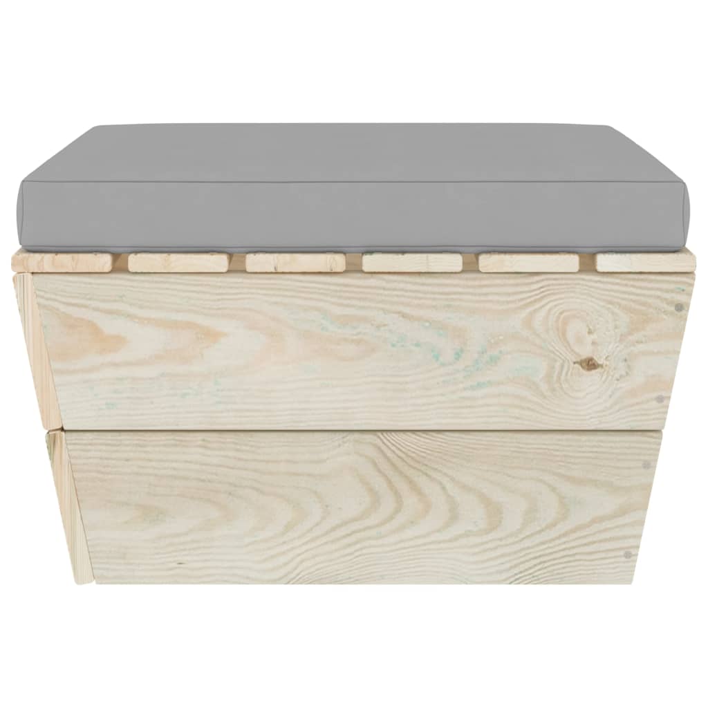 vidaXL Κάθισμα Κήπου από Παλέτες Εμποτ. Ξύλο Ερυθρελάτης με Μαξιλάρια