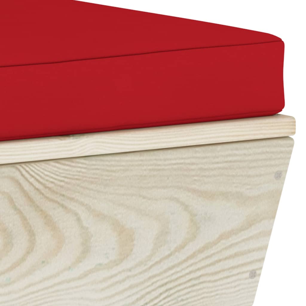 vidaXL Καναπές Κήπου Παλέτας Διθέσιος Ξύλο Ερυθρελάτης με Μαξιλάρια