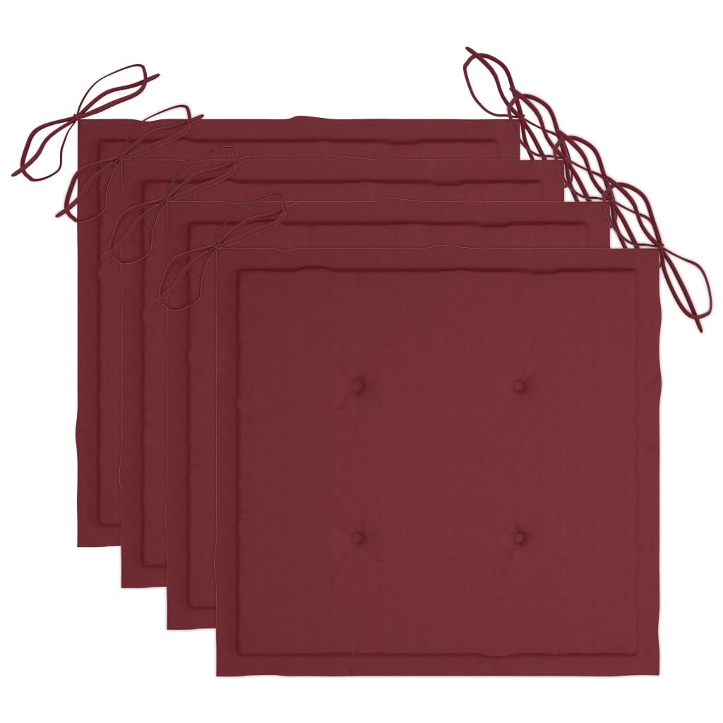 vidaXL Καρέκλες Τραπεζαρίας Εξ. Χώρου 3 τεμ. Ξύλο Ακακίας με Μαξιλάρια