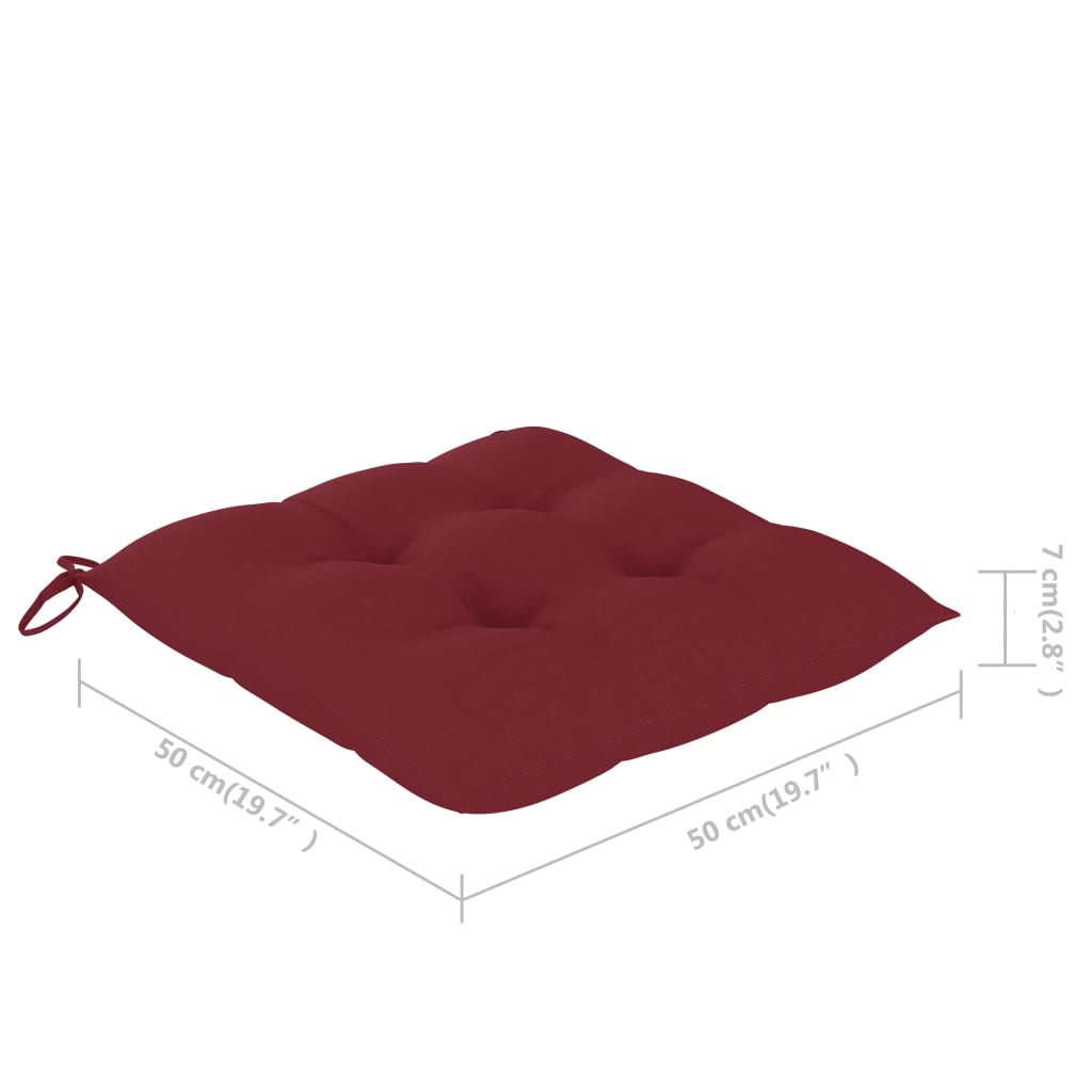 vidaXL Καρέκλες Τραπεζαρίας Εξ. Χώρου 3 τεμ. Ξύλο Ακακίας με Μαξιλάρια