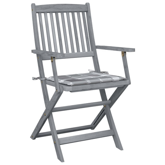 vidaXL Καρέκλες Εξωτ. Χώρου Πτυσσόμενες 2 τεμ Ξύλο Ακακίας & Μαξιλάρια