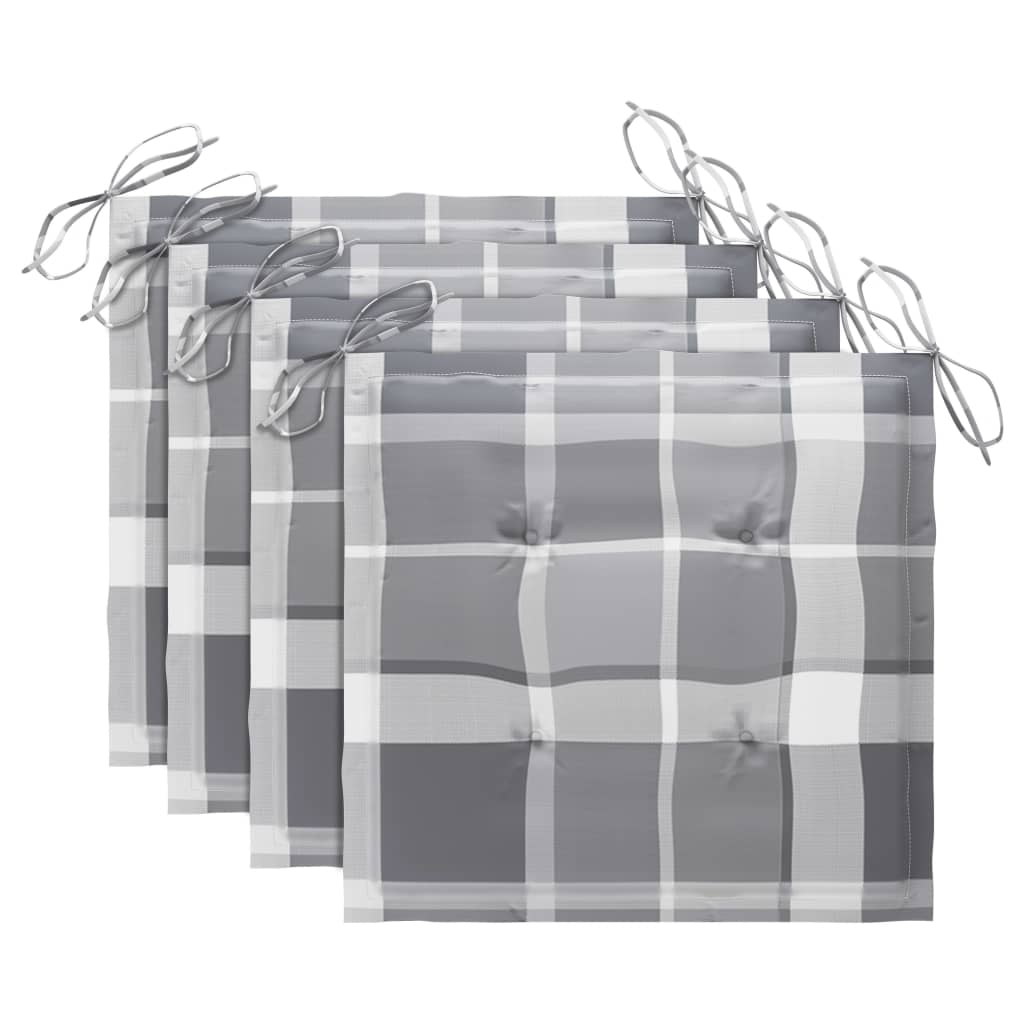 vidaXL Καρέκλες Κήπου Πτυσσόμενες 4 τεμ Μασίφ Ξύλο Ακακίας & Μαξιλάρια