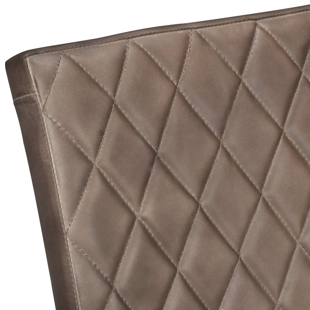 vidaXL Καρέκλες Τραπεζαρίας «Πρόβολος» 6 τεμ. Καφέ από Γνήσιο Δέρμα