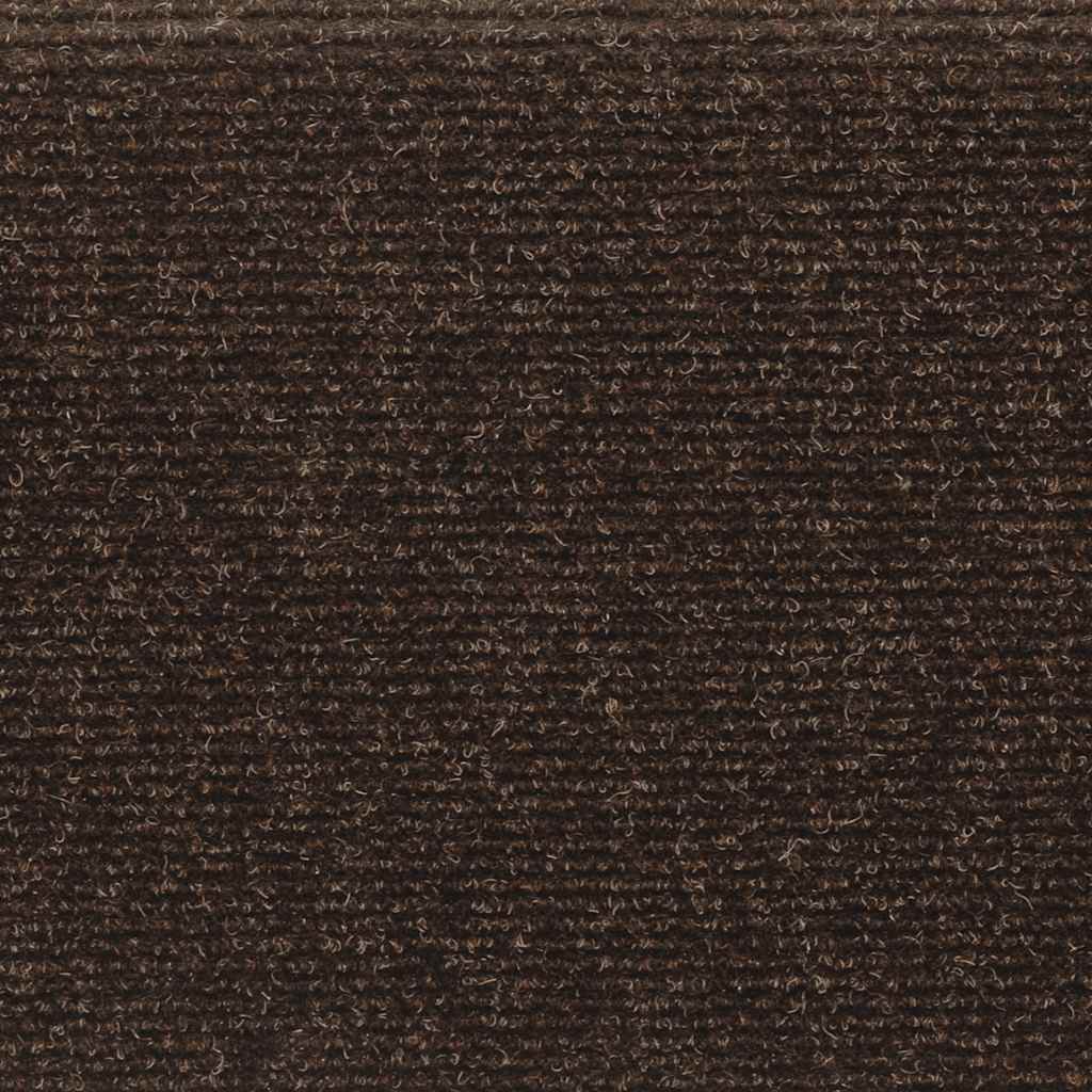 vidaXL Αυτοκόλλητα Πατάκια Σκαλιών 15 τεμ. Καφέ Ορθογώνια Άκρη 65x21x4 εκ.