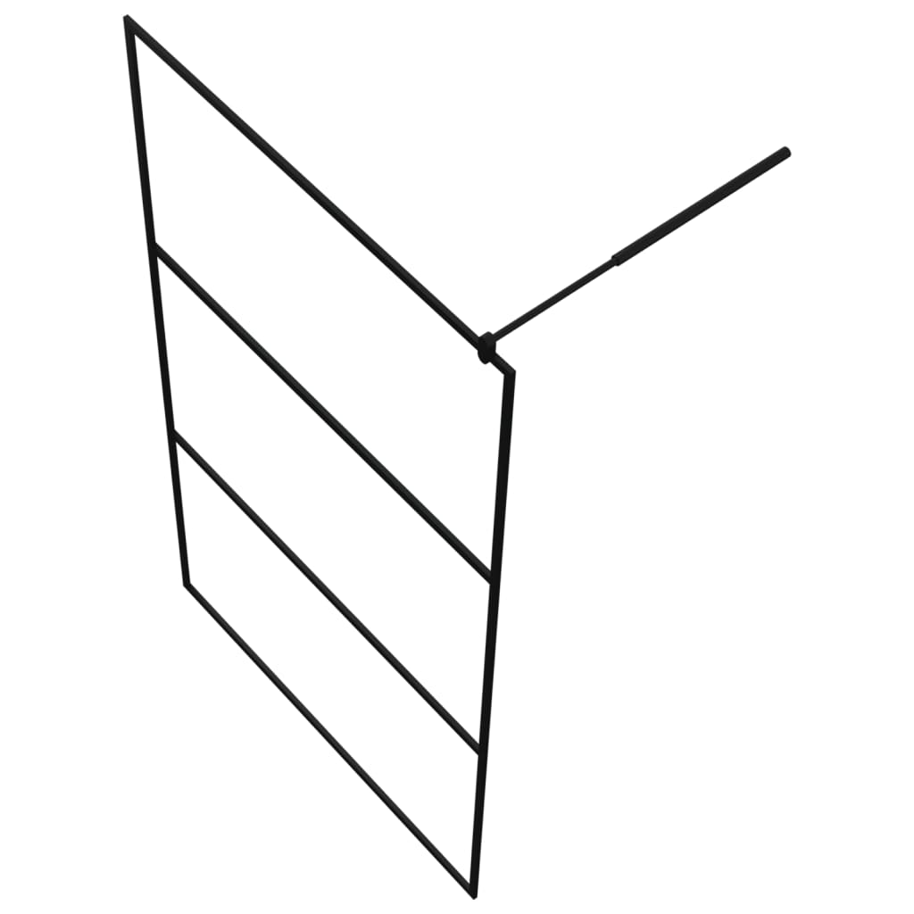 vidaXL Διαχωριστικό Ντουζιέρας Μαύρο 115 x 195 εκ. Διαφανές Γυαλί ESG