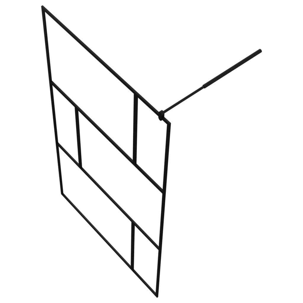 vidaXL Διαχωριστικό Ντουζιέρας Μαύρο 115 x 195 εκ. από Ψημένο Γυαλί