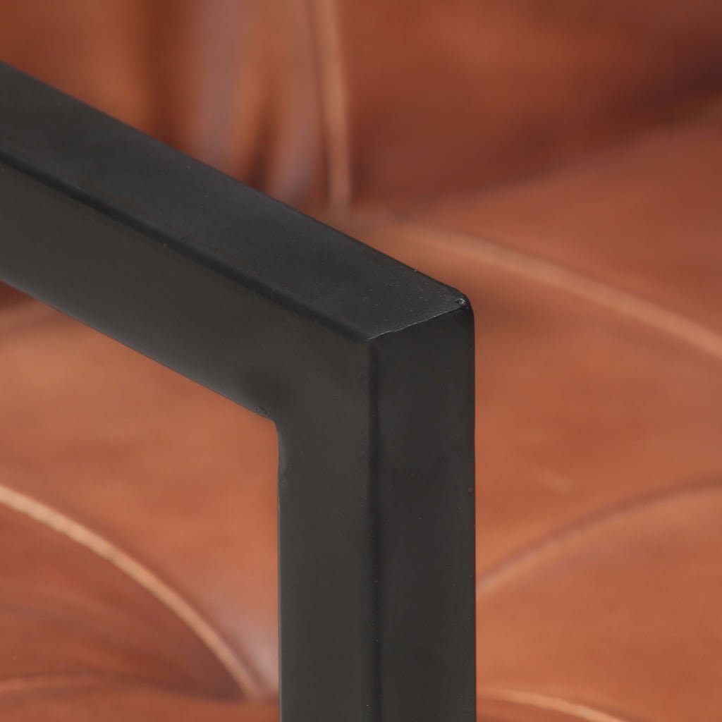 vidaXL Καρέκλες Τραπεζαρίας «Πρόβολος» 4 τεμ. Καφέ από Γνήσιο Δέρμα