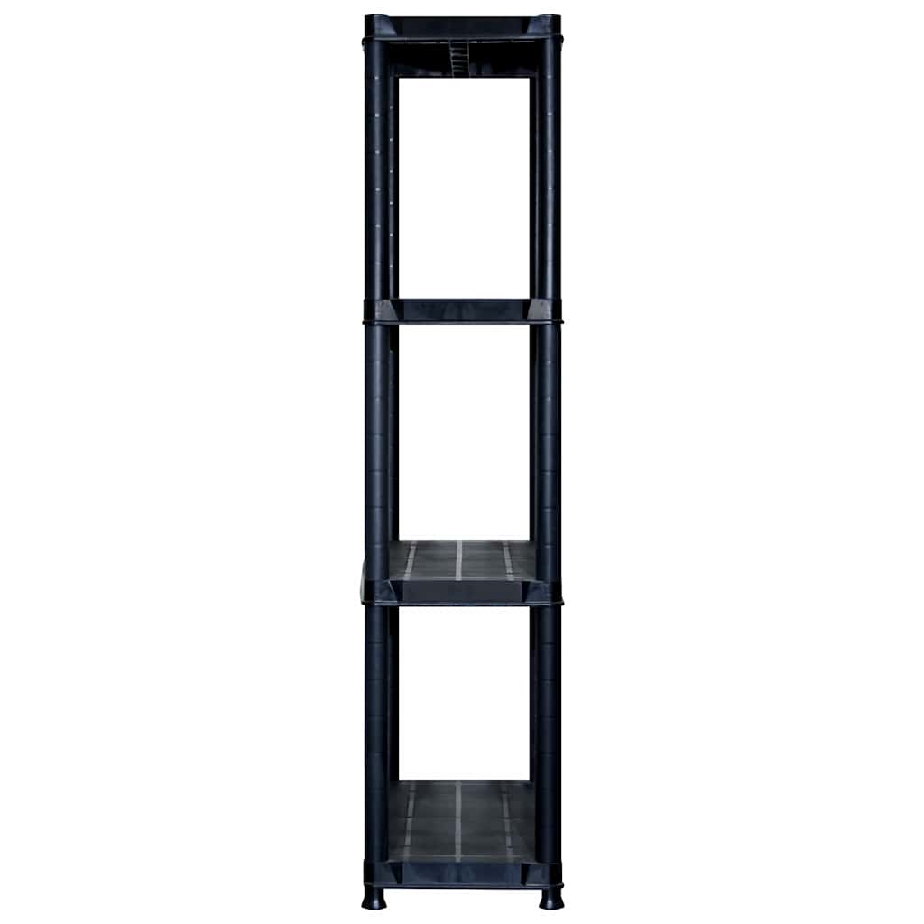 vidaXL Ραφιέρα Αποθήκευσης 4 Επιπέδων Μαύρη 122x30,5x130 εκ. Πλαστική