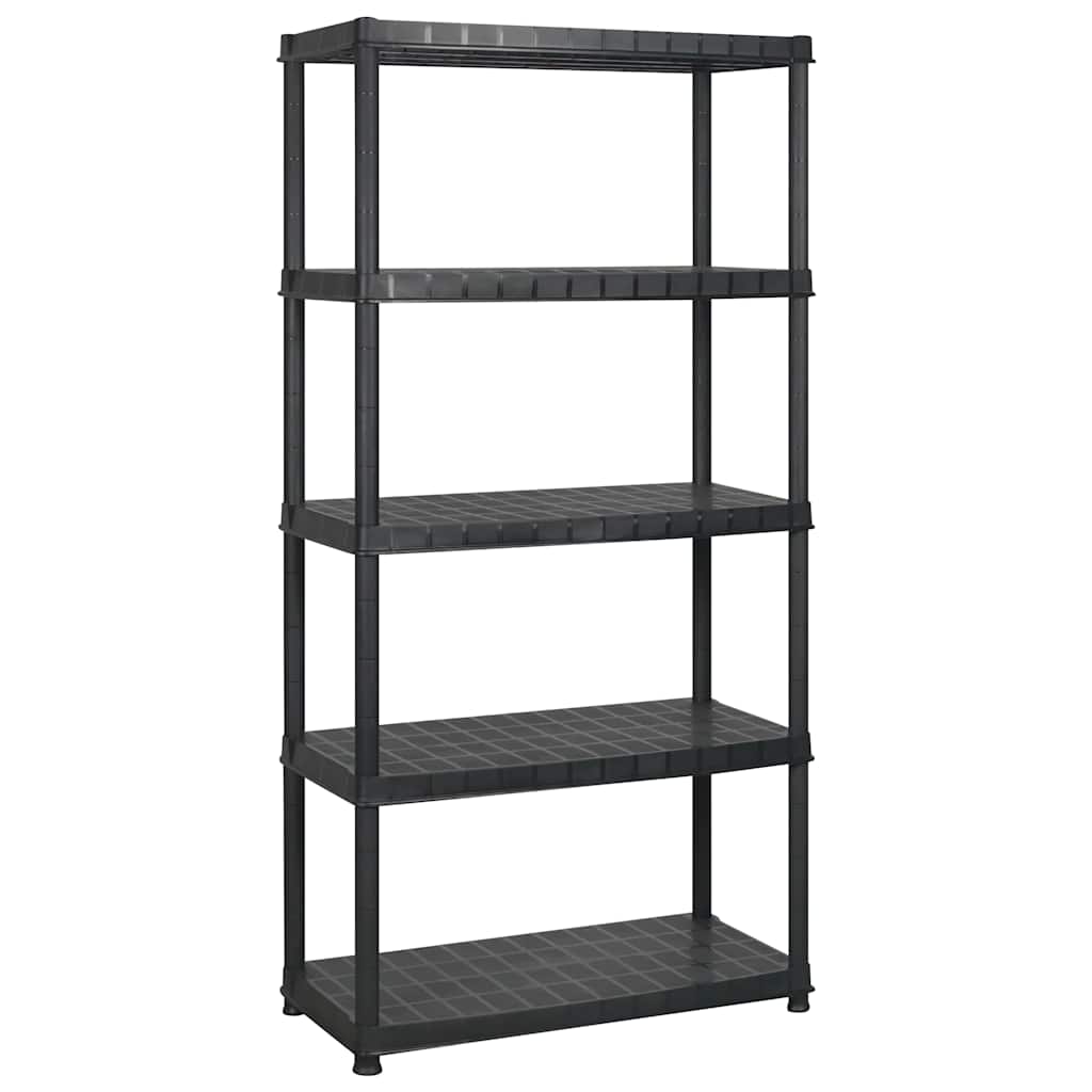 vidaXL Ραφιέρα Αποθήκευσης 5 Επιπέδων Μαύρη 183x45,7x185 εκ. Πλαστική