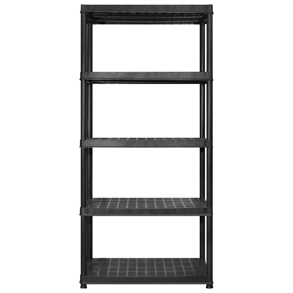 vidaXL Ραφιέρα Αποθήκευσης 5 Επιπέδων Μαύρη 183x45,7x185 εκ. Πλαστική