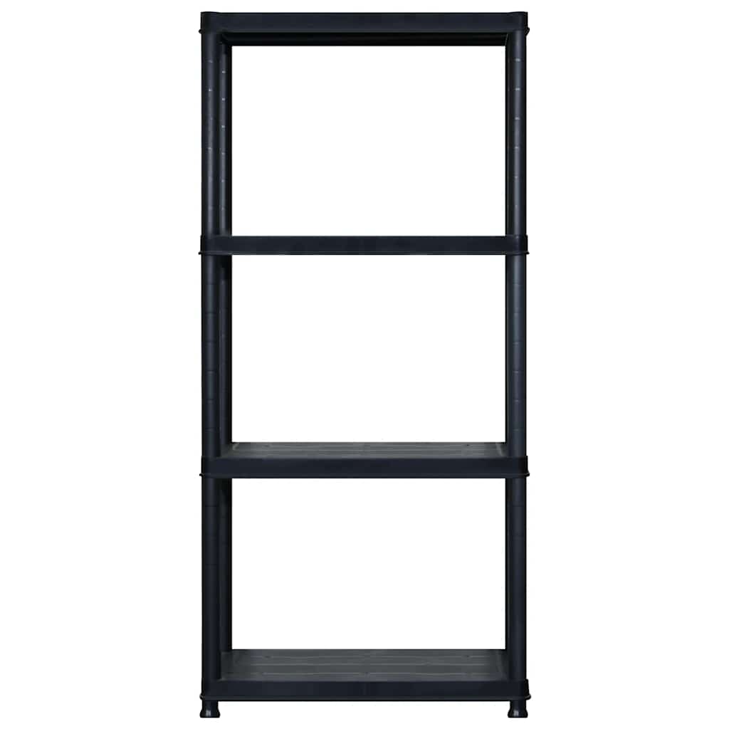 vidaXL Ραφιέρα Αποθήκευσης 4 Επιπέδων Μαύρη 183x30,5x130 εκ. Πλαστική