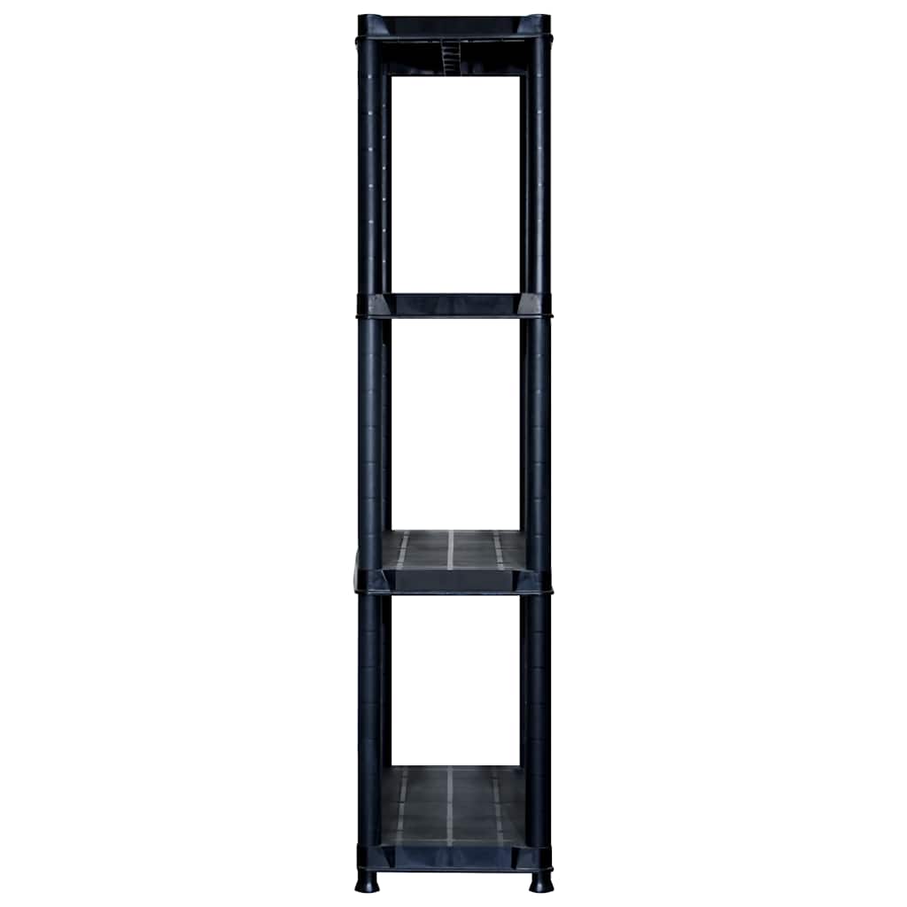 vidaXL Ραφιέρα Αποθήκευσης 4 Επιπέδων Μαύρη 183x30,5x130 εκ. Πλαστική