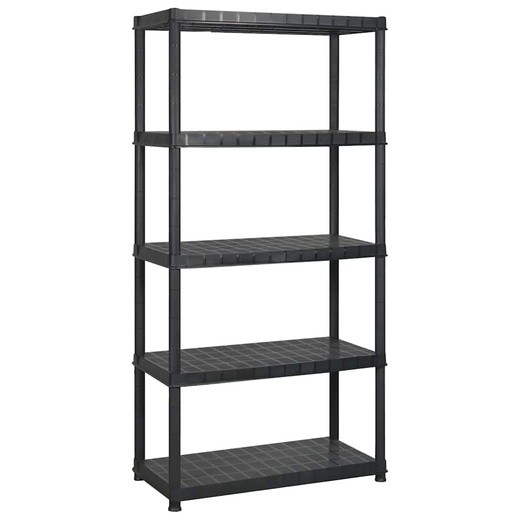 vidaXL Ραφιέρα Αποθήκευσης 5 Επιπέδων Μαύρη 255x40x185 εκ. Πλαστική