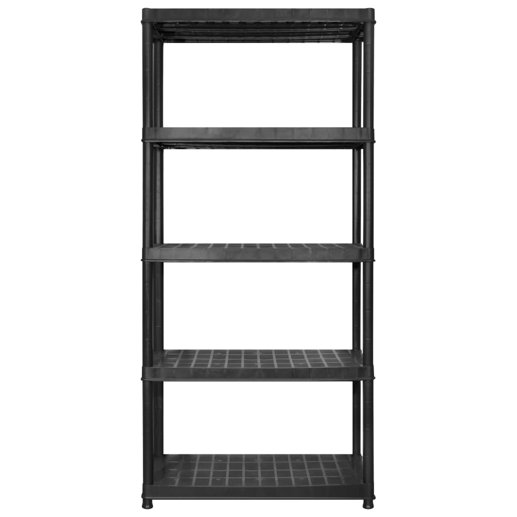 vidaXL Ραφιέρα Αποθήκευσης 5 Επιπέδων Μαύρη 255x40x185 εκ. Πλαστική