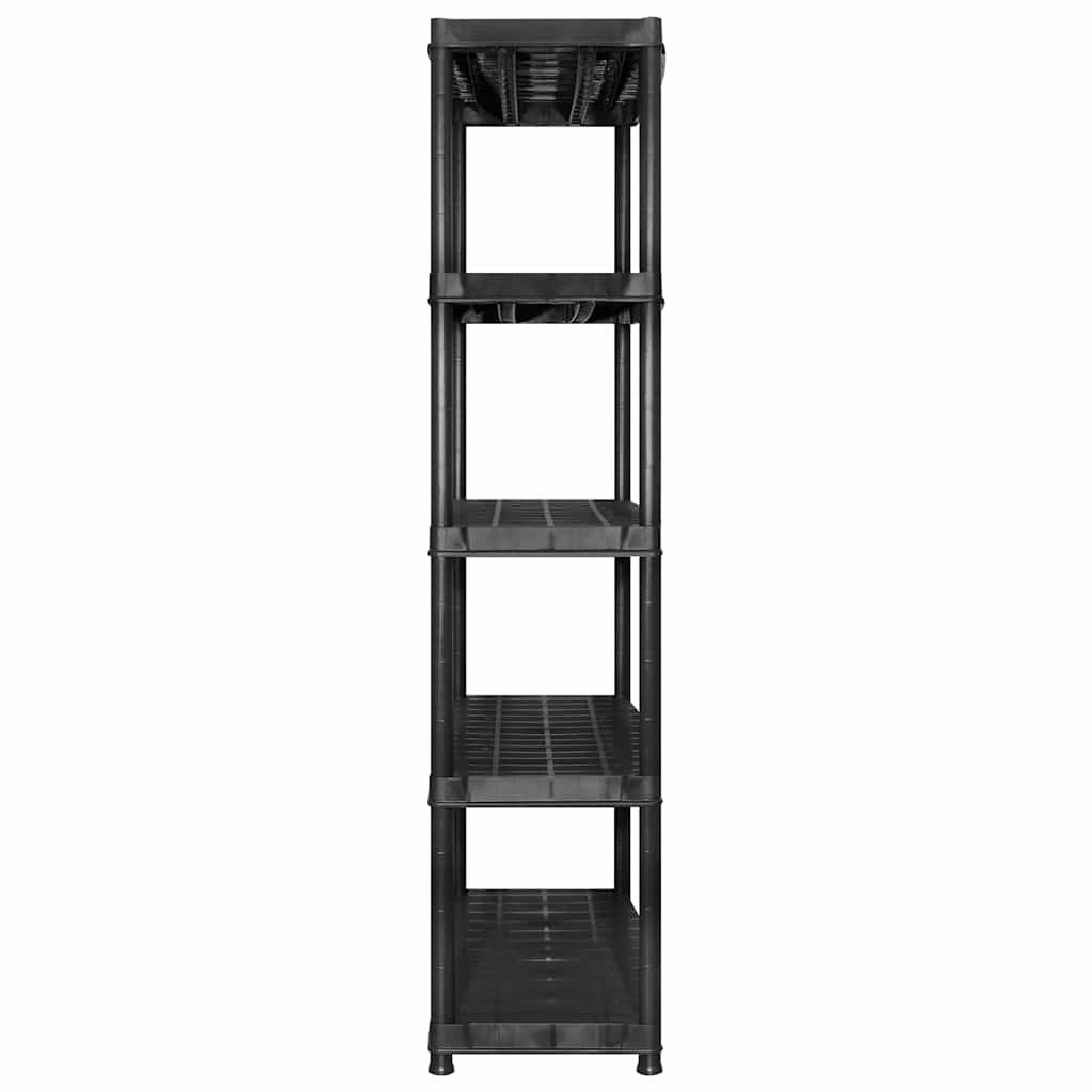 vidaXL Ραφιέρα Αποθήκευσης 5 Επιπέδων Μαύρη 255x40x185 εκ. Πλαστική