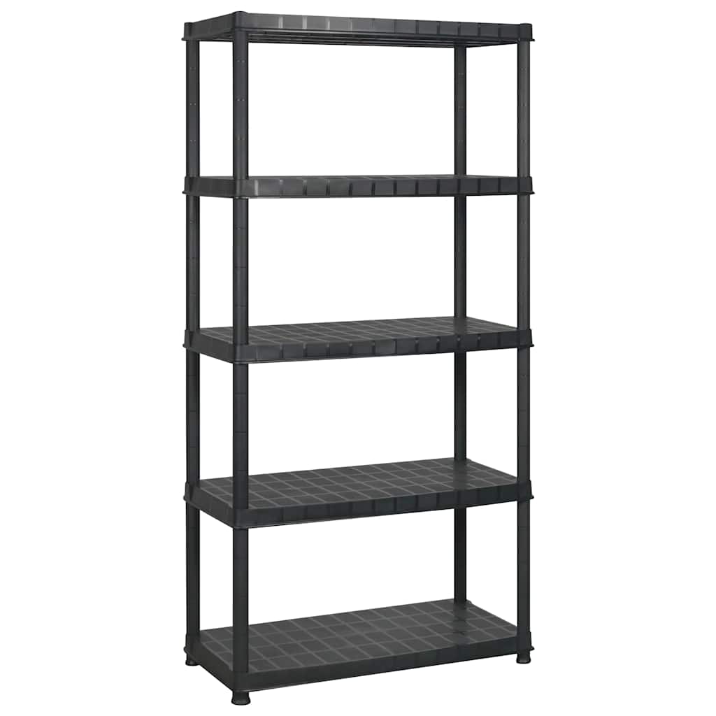vidaXL Ραφιέρα Αποθήκευσης 5 Επιπέδων Μαύρη 274,5x45,7x185 εκ Πλαστική