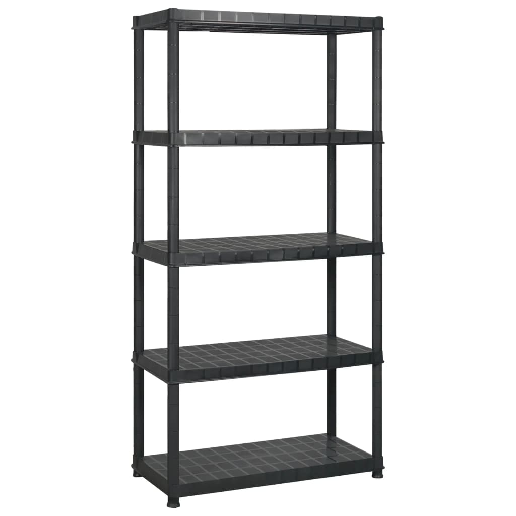 vidaXL Ραφιέρα Αποθήκευσης 5 Επιπέδων Μαύρη 340x40x185 εκ. Πλαστική