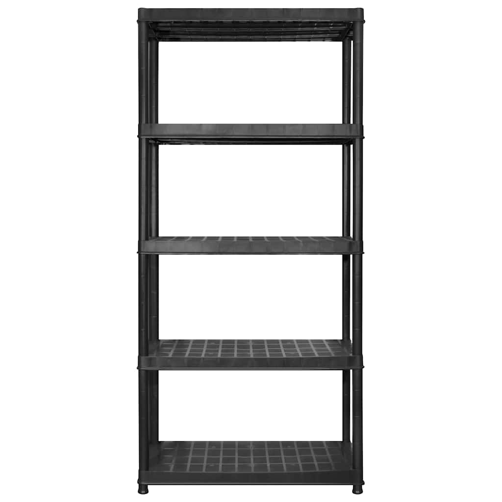 vidaXL Ραφιέρα Αποθήκευσης 5 Επιπέδων Μαύρη 340x40x185 εκ. Πλαστική