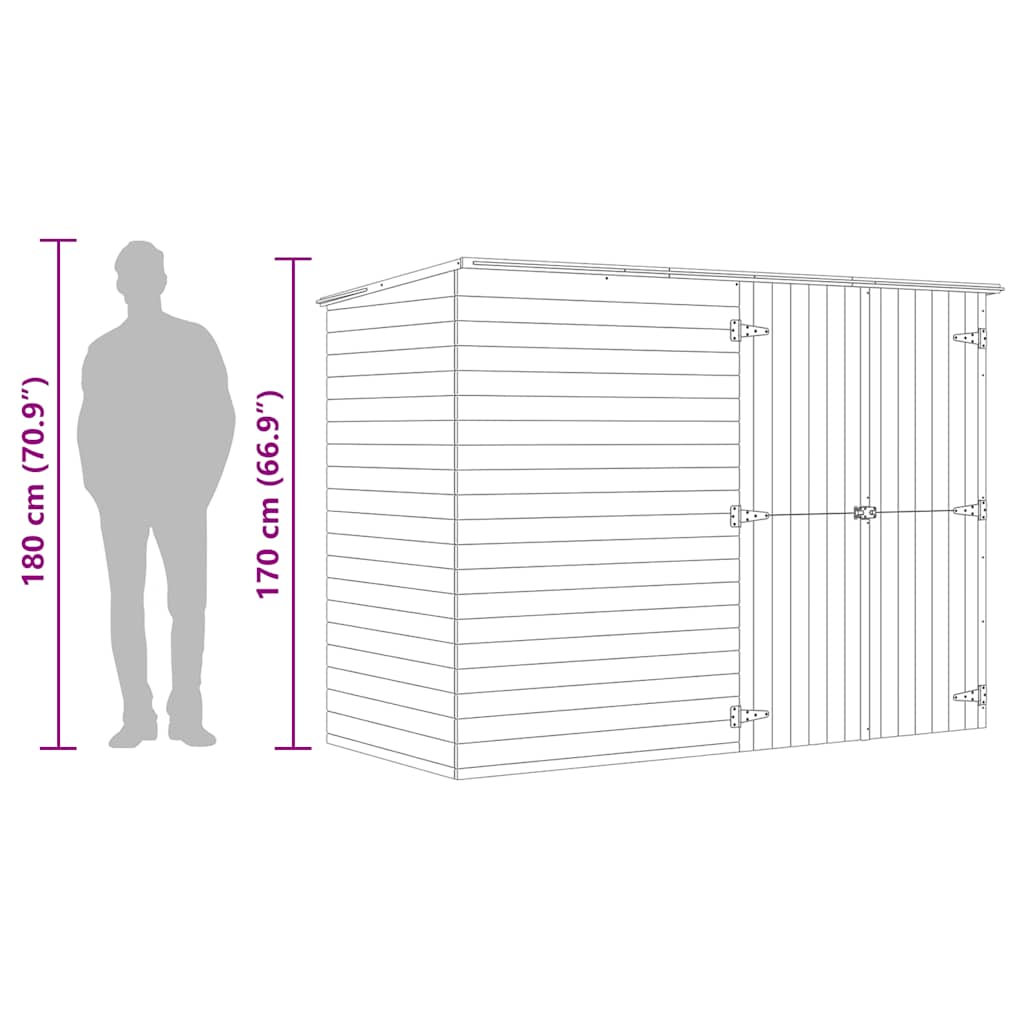 vidaXL Αποθήκη Ποδηλάτων Κήπου 232 x 110 x 170 εκ. από Εμποτισμένο Ξύλο Πεύκου