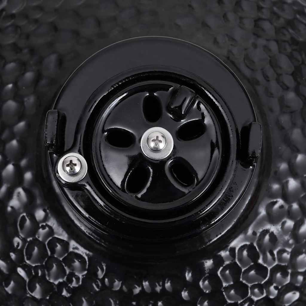 vidaXL Ψησταριά Καπνιστήριο Kamado 2 σε 1 Μαύρη 56 εκ. Κεραμική