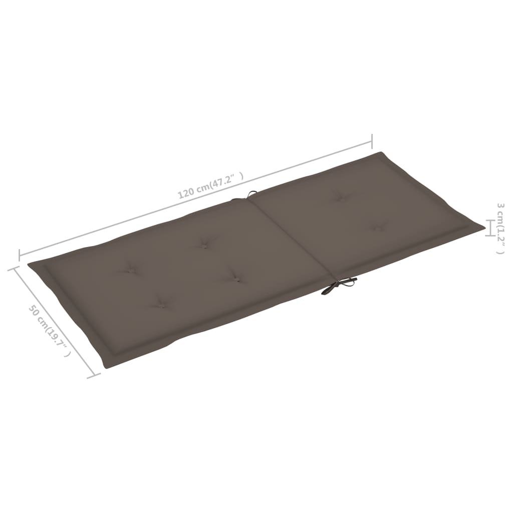 vidaXL Καρέκλες Κήπου 4 τεμ. από Μασίφ Ξύλο Teak με Taupe Μαξιλάρια