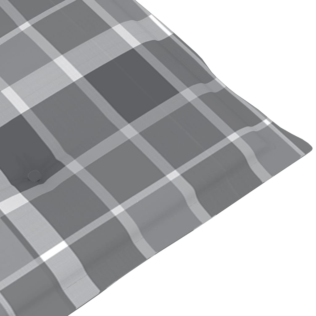 vidaXL Καρέκλες Κήπου 4 τεμ. Μασίφ Ξύλο Teak με Γκρι Καρό Μαξιλάρια