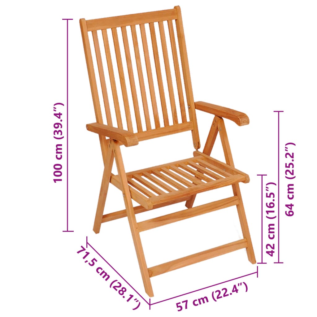vidaXL Καρέκλες Κήπου 6 τεμ. από Μασίφ Ξύλο Teak & Γκρι Καρό Μαξιλάρια