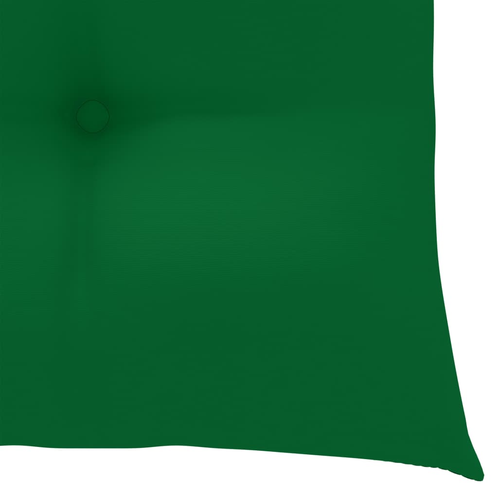 vidaXL Καρέκλες Κήπου 6 τεμ. από Μασίφ Ξύλο Teak με Πράσινα Μαξιλάρια
