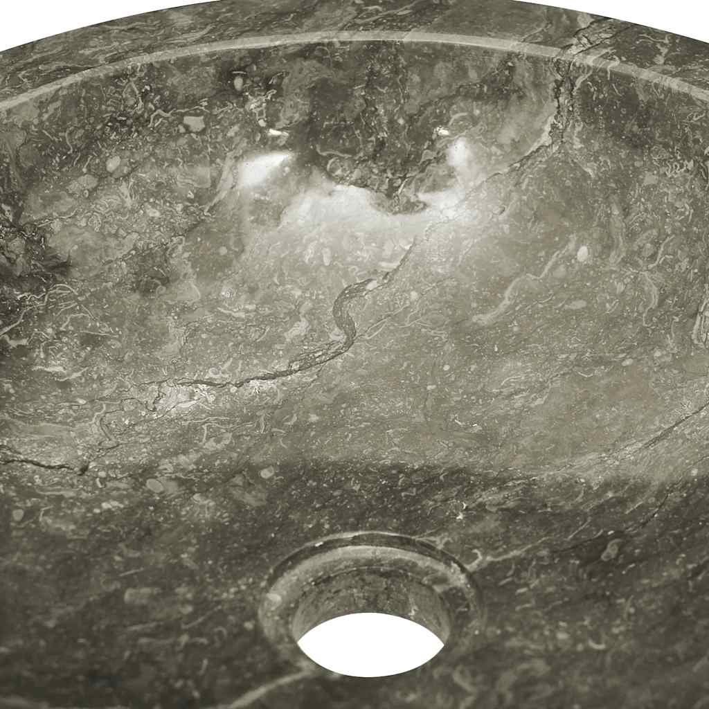 vidaXL Νιπτήρας Γκρι Ø40x12 εκ. Μαρμάρινος