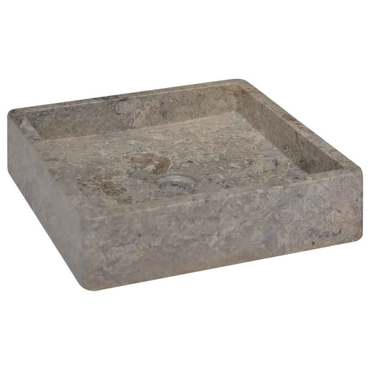 vidaXL Νιπτήρας Γκρι 40 x 40 x 10 εκ. Μαρμάρινος