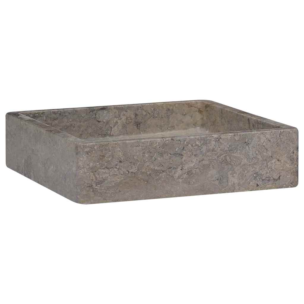 vidaXL Νιπτήρας Γκρι 40 x 40 x 10 εκ. Μαρμάρινος