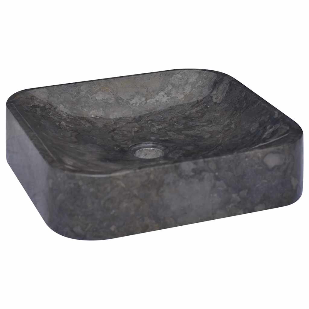 vidaXL Νιπτήρας Μαύρος 40 x 40 x 10 εκ. Μαρμάρινος