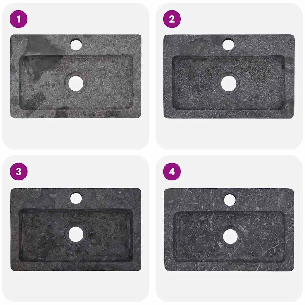 vidaXL Νιπτήρας Επιτοίχιος Γκρι 38 x 24 x 6,5 εκ. Μαρμάρινος