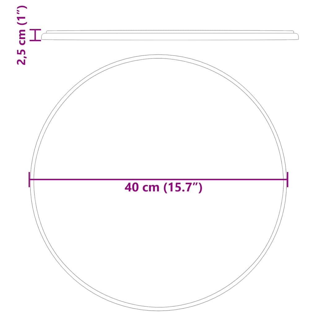 vidaXL Επιφάνεια Τραπεζιού Κρεμ Ø40 x 2,5 εκ. Μαρμάρινη