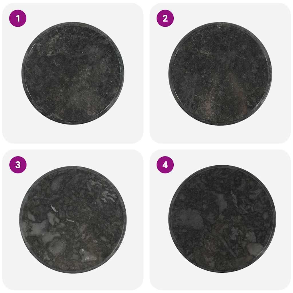 vidaXL Επιφάνεια Τραπεζιού Μαύρη Ø60 x 2,5 εκ. Μαρμάρινη