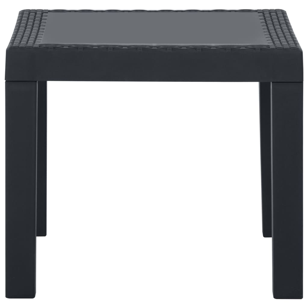 vidaXL Σαλόνι Κήπου 3 Τεμαχίων Γκρι Πλαστικό με Μαξιλάρια