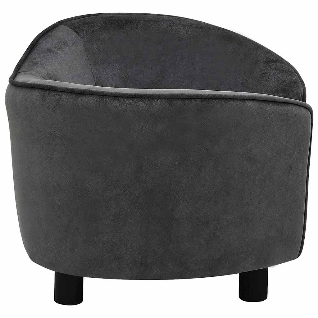 vidaXL Καναπές - Κρεβάτι Σκύλου Σκούρο Γκρι 69 x 49 x 40 εκ. Βελουτέ